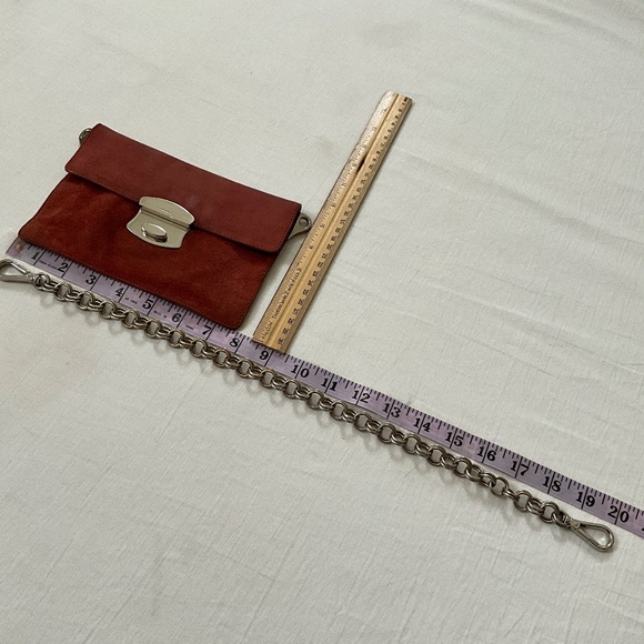 PRADA Vintage Camoscio Suede Metal Sound Bag Red - Picture 12 of 14